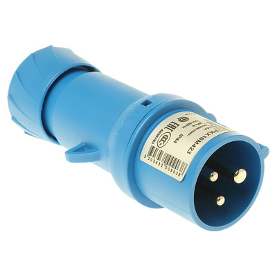 Schneider Electric, PratiKa IP44 Blue Cable Mount 2P + E Industrial Power Plug, Rated At 16A, 230 V