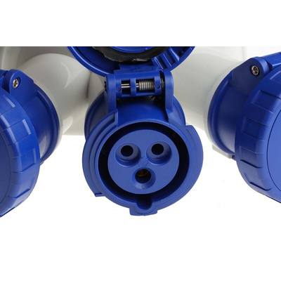 Scame IP66 Blue 1 x 2P + E, 3 x 2P + E Industrial Power Connector Adapter Plug, Socket, Rated At 16A, 240 V