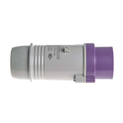 Scame IP44 Purple Cable Mount 3P Industrial Power Plug, Rated At 16A, 20 → 25 V