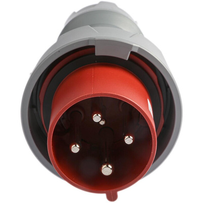 MENNEKES, PowerTOP Plus IP67 Red Cable Mount 3P + E Industrial Power Plug, Rated At 64A, 400 V