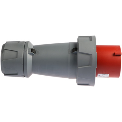 MENNEKES, PowerTOP Plus IP67 Red Cable Mount 3P + N + E Industrial Power Plug, Rated At 125A, 400 V