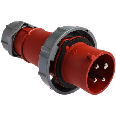 MENNEKES, AM-TOP IP67 Red Cable Mount 4P Industrial Power Plug, Rated At 32A, 400 → 440 V