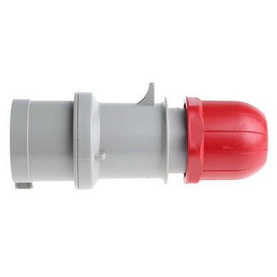 Scame IP44 Red Cable Mount 3P + N + E Industrial Power Connector Adapter Plug, Rated At 32A, 415 V,With Phase Inverter