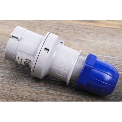 Scame IP44 Blue Cable Mount 2P + E Industrial Power Plug, Rated At 16A, 230 V