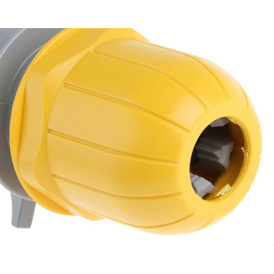 Scame IP44 Yellow Cable Mount 2P + E Industrial Power Plug, Rated At 32A, 110 V