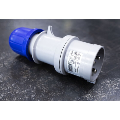 Scame IP44 Blue Cable Mount 2P + E Industrial Power Plug, Rated At 32A, 230 V