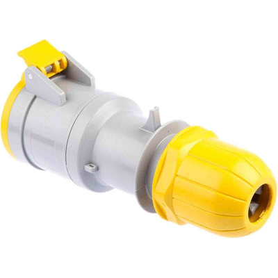 Scame IP44 Yellow Cable Mount 2P + E Industrial Power Socket, Rated At 32A, 110 V