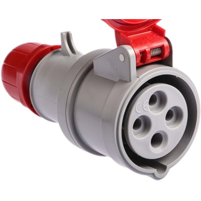 Scame IP44 Red Cable Mount 3P + E Industrial Power Socket, Rated At 16A, 415 V