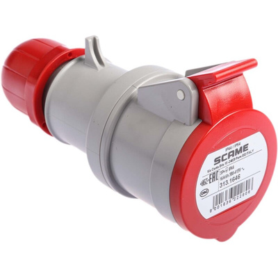 Scame IP44 Red Cable Mount 3P + E Industrial Power Socket, Rated At 16A, 415 V