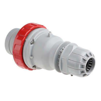 Scame IP67 Red Cable Mount 3P + E Industrial Power Plug, Rated At 64A, 415 V