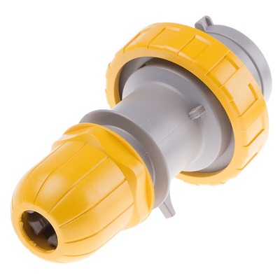 Scame IP67 Yellow Cable Mount 2P + E Industrial Power Plug, Rated At 32A, 110 V