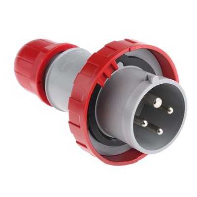 Scame IP66, IP67 Red Cable Mount 3P + E Industrial Power Plug, Rated At 16A, 415 V