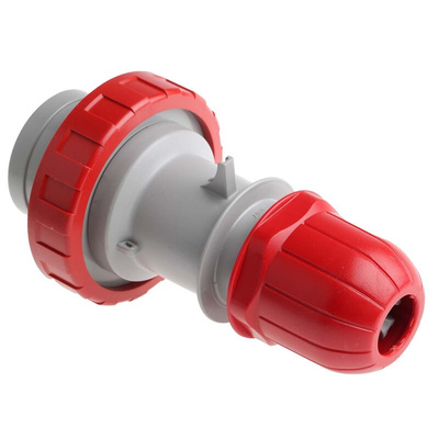 Scame IP67 Red Cable Mount 3P + E Industrial Power Plug, Rated At 32A, 415 V