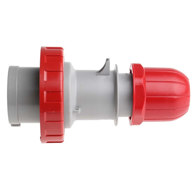 Scame IP67 Red Cable Mount 3P + E Industrial Power Plug, Rated At 32A, 415 V
