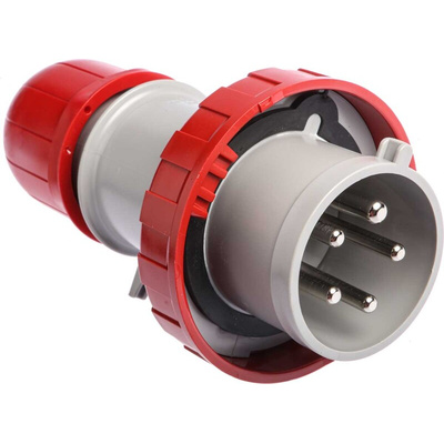 Scame IP67 Red Cable Mount 3P + N + E Industrial Power Plug, Rated At 32A, 415 V