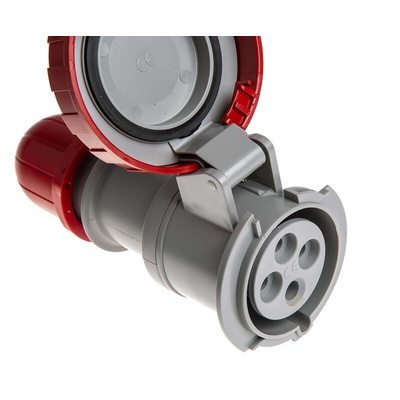 Scame IP66, IP67 Red Cable Mount 3P + E Industrial Power Socket, Rated At 32A, 415 V