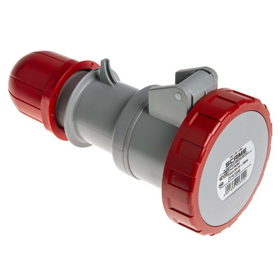 Scame IP66, IP67 Red Cable Mount 3P + E Industrial Power Socket, Rated At 32A, 415 V