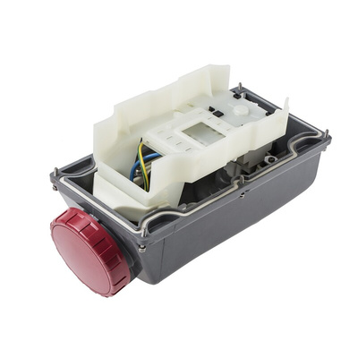 Scame IP67 Red Panel Mount 3P + N + E Right Angle Industrial Power Socket, Rated At 16A, 415 V