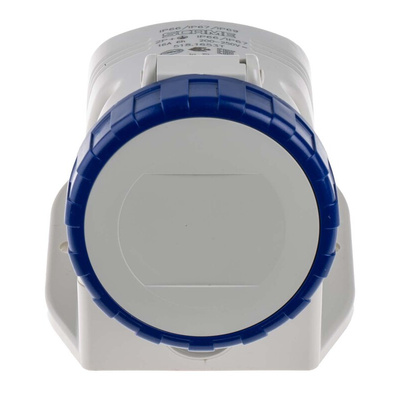 Scame IP66, IP67 Blue Wall Mount 2P + E Industrial Power Socket, Rated At 16A, 230 V