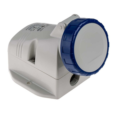 Scame IP66, IP67 Blue Wall Mount 2P + E Industrial Power Socket, Rated At 16A, 230 V