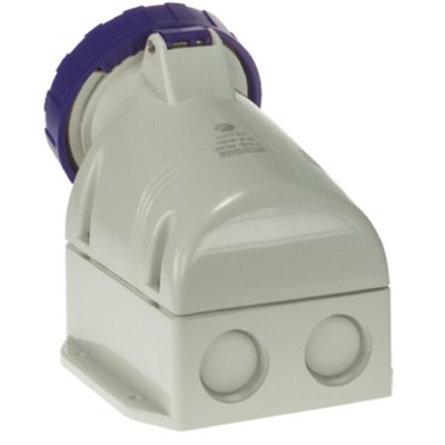 Scame IP66, IP67 Blue Wall Mount 2P + E Industrial Power Socket, Rated At 32A, 230 V