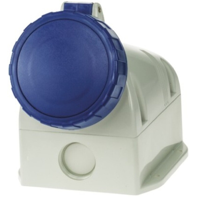 Scame IP66, IP67 Blue Wall Mount 2P + E Industrial Power Socket, Rated At 32A, 230 V