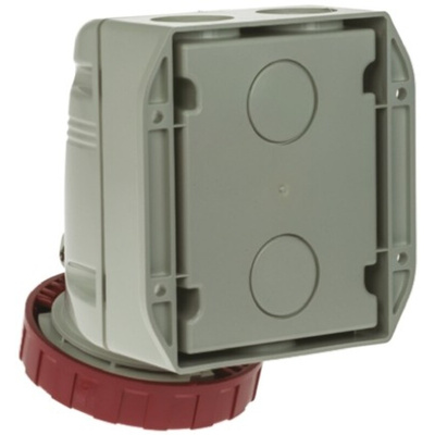 Scame IP66, IP67 Red Wall Mount 3P + N + E Industrial Power Socket, Rated At 32A, 415 V