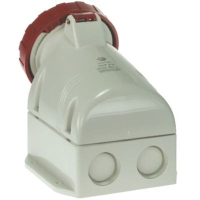 Scame IP66, IP67 Red Wall Mount 3P + N + E Industrial Power Socket, Rated At 32A, 415 V