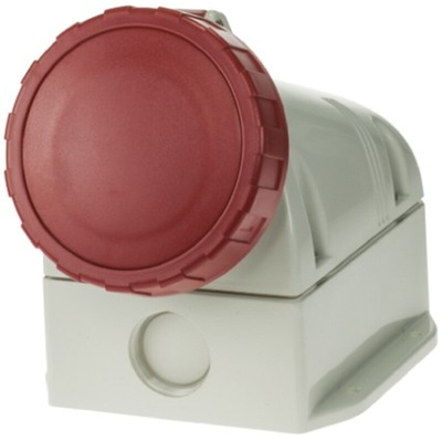 Scame IP66, IP67 Red Wall Mount 3P + N + E Industrial Power Socket, Rated At 32A, 415 V