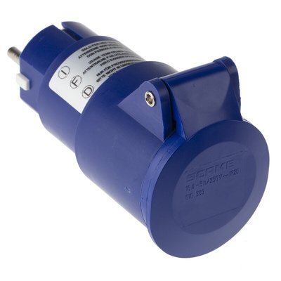 Scame IP54 Blue Industrial Power Connector Adapter Socket, Rated At 16A, 250 V