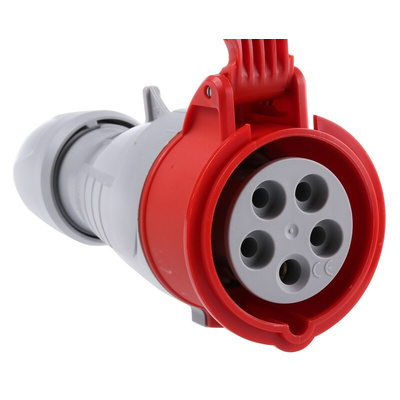 Legrand, P17 Tempra Pro IP44 Red Cable Mount 3P + N + E Industrial Power Socket, Rated At 16A, 415 V