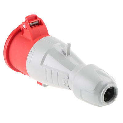 Legrand, P17 Tempra Pro IP44 Red Cable Mount 3P + N + E Industrial Power Socket, Rated At 32A, 415 V