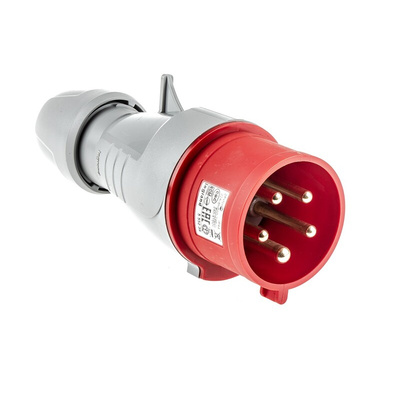 Legrand, P17 Tempra Pro IP44 Red Cable Mount 3P + N + E Industrial Power Plug, Rated At 32A, 415 V