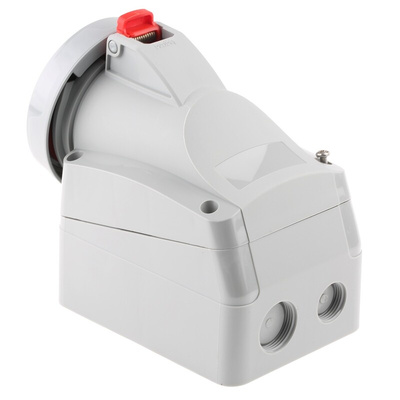 Legrand, P17 Tempra Pro IP66, IP67 Red Wall Mount 3P + N + E Industrial Power Socket, Rated At 16A, 415 V