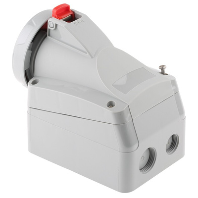 Legrand, P17 Tempra Pro IP66, IP67 Red Wall Mount 3P + E Industrial Power Socket, Rated At 16A, 415 V