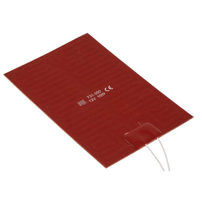 RS PRO Silicone Heater Mat, 15 W, 100 x 150mm, 12 V dc