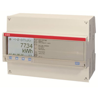 ABB 3 Phase LCD Energy Meter, Type Direct Connected