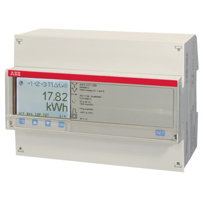 ABB 3 Phase LCD Energy Meter, Type Transformer Connected