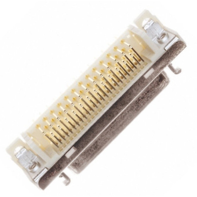 3M, 102 Female 50 Pin Right Angle Through Hole PCB Socket 1.27mm Pitch, Solder, Quick Latch