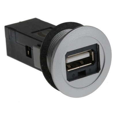 Harting, har-Port USB Connector, Panel Mount, Socket 2.0 A, Straight- Single Port