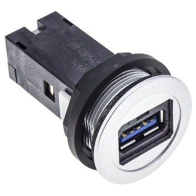 Harting, har-Port USB Connector, Panel Mount, Socket 3.0 A, Straight- Single Port