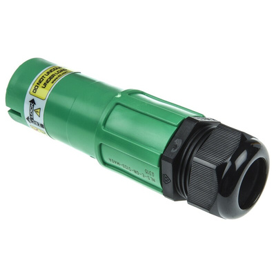ITT Cannon, Veam Powerlock Green Cable Mount Industrial Power Plug, Rated At 400A, 1.0 kV