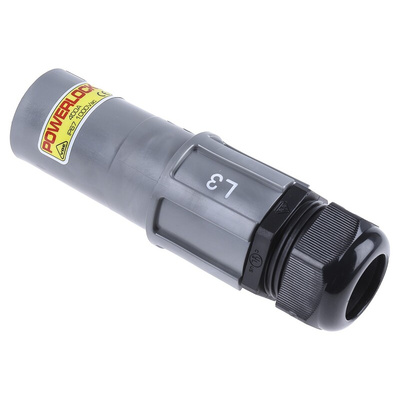 ITT Cannon, Veam Powerlock Grey Cable Mount Industrial Power Plug, Rated At 400A, 1.0 kV