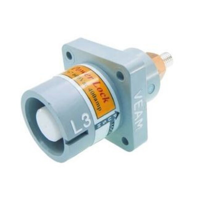 ITT Cannon, Veam Powerlock Grey Panel Mount Industrial Power Socket, Rated At 400A, 1.0 kV