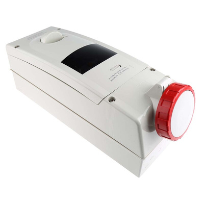 Scame, ADVANCE 2 IP67 Red Wall Mount 3P + E RCD Industrial Power Connector Socket, Rated At 32A, 415 V