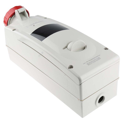 Scame, ADVANCE 2 IP67 Red Wall Mount 3P + E RCD Industrial Power Connector Socket, Rated At 32A, 415 V