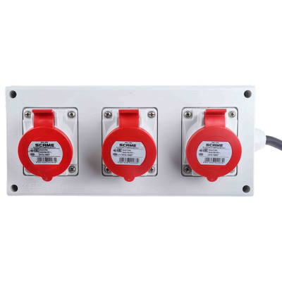 Scame IP44 Red Surface Mount 3P + N + E Industrial Power Socket, Rated At 16A, 346 → 415 V