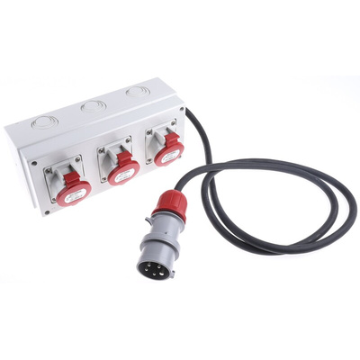 Scame IP44 Red Surface Mount 3P + N + E Industrial Power Socket, Rated At 16A, 346 → 415 V