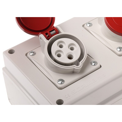 Scame IP44 Red Surface Mount Socket, Rated At 16A, 380 → 415 V