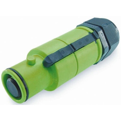 ITT Cannon, Veam Snaplock IP65 Green Cable Mount 1P Industrial Power Plug, Rated At 250A, 1.0 kV